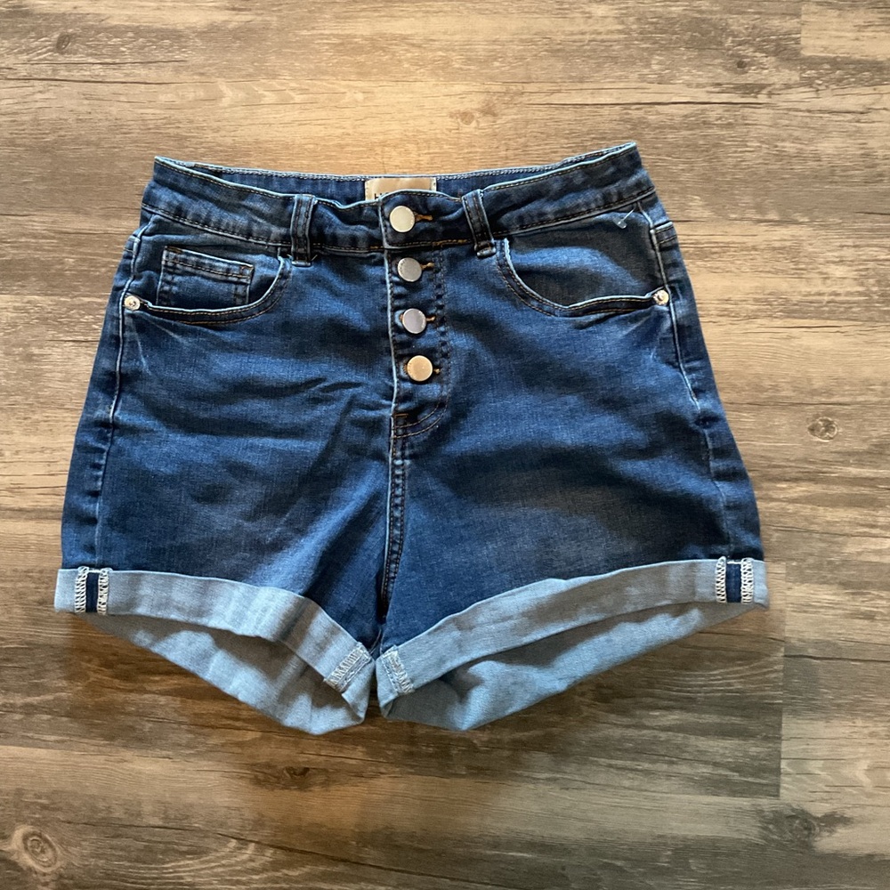 Hocaies Button Fly Denim Shorts